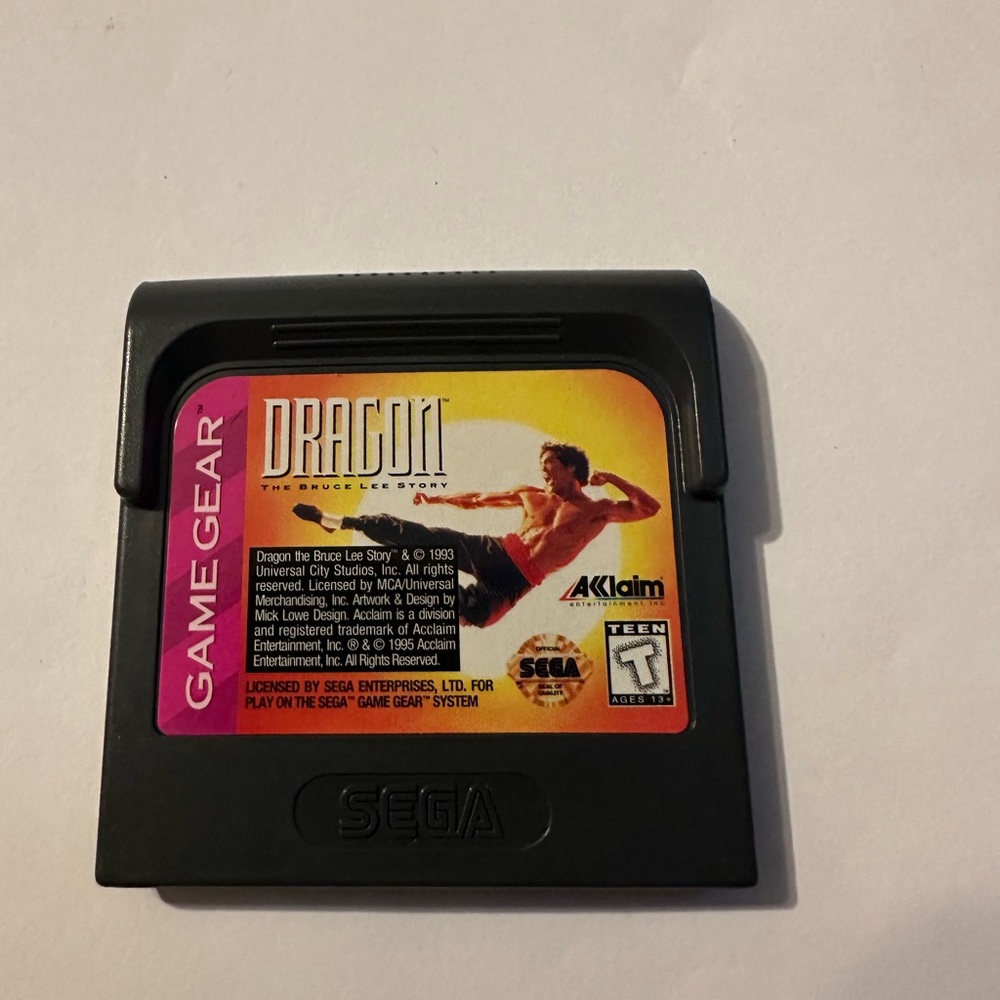 Sega Game Gear Dragon The Bruce Lee Story Video Game Cartridge